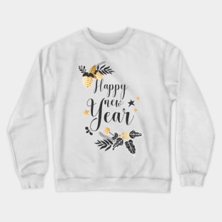 Christmas badge with quotes and golden ornaments Crewneck Sweatshirt